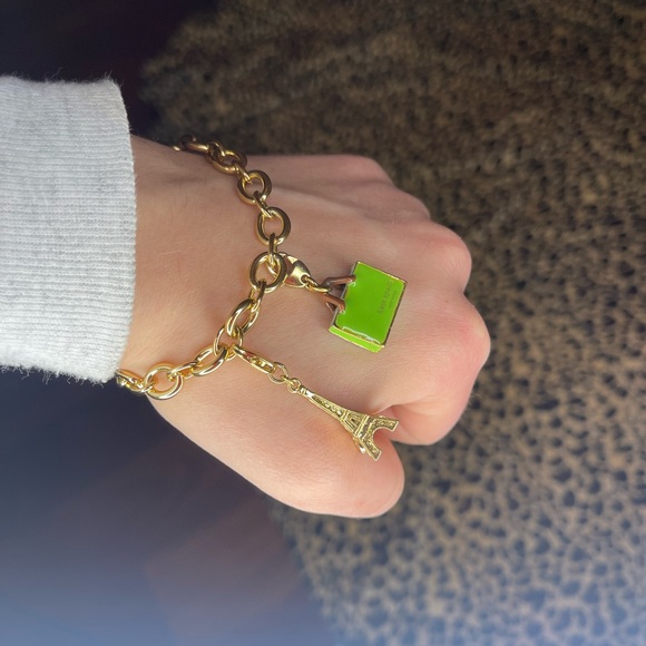 kate spade Gold Charm Bracelet with Green and Silver Accents - Picture 2 of 3